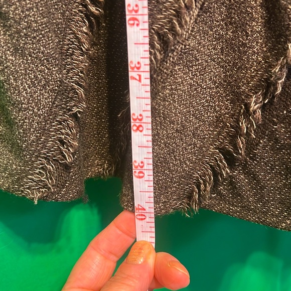 Size 8 Tribal Leather Elements Side Zipper Very Elegant Brown Skirt 52% Wool - Picture 16 of 16